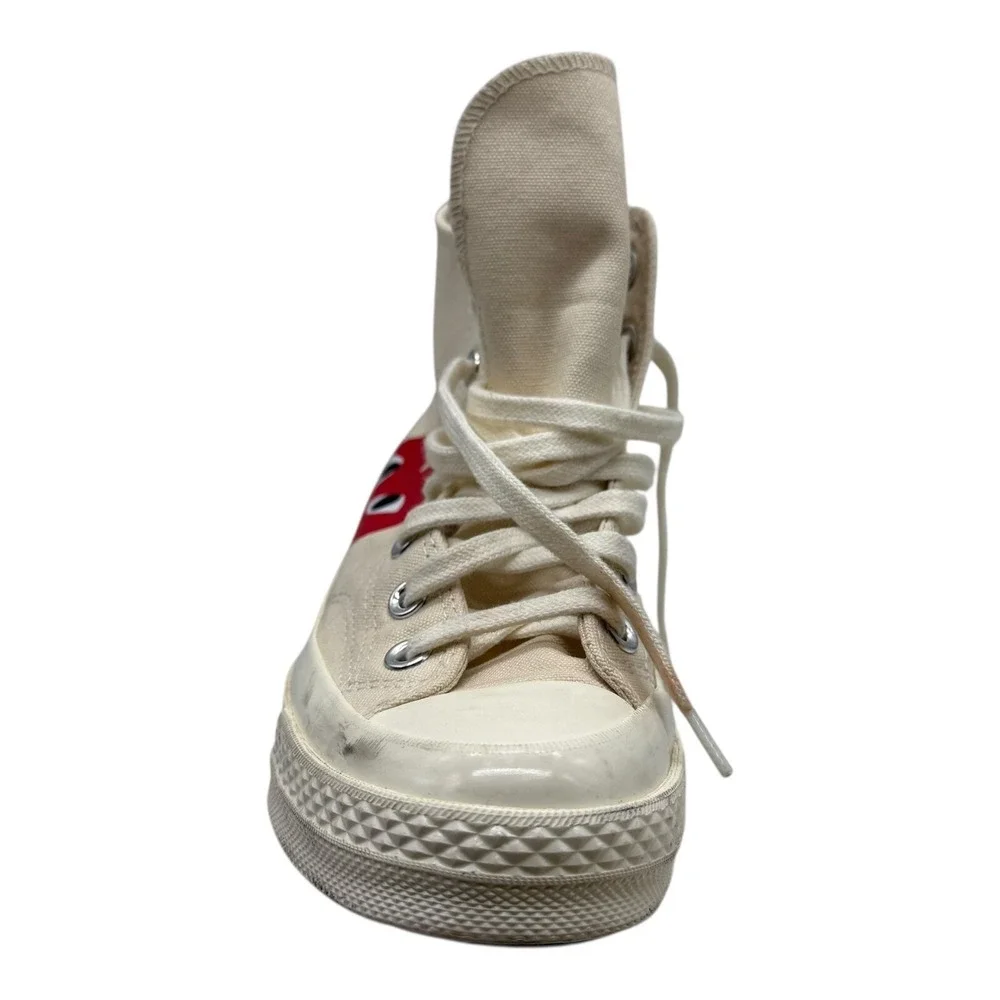 Converse Chuck 70 Hi Comme des‎ Garcons PLAY Sneakers Beige Heart Logo Size 5 - Picture 3 of 10